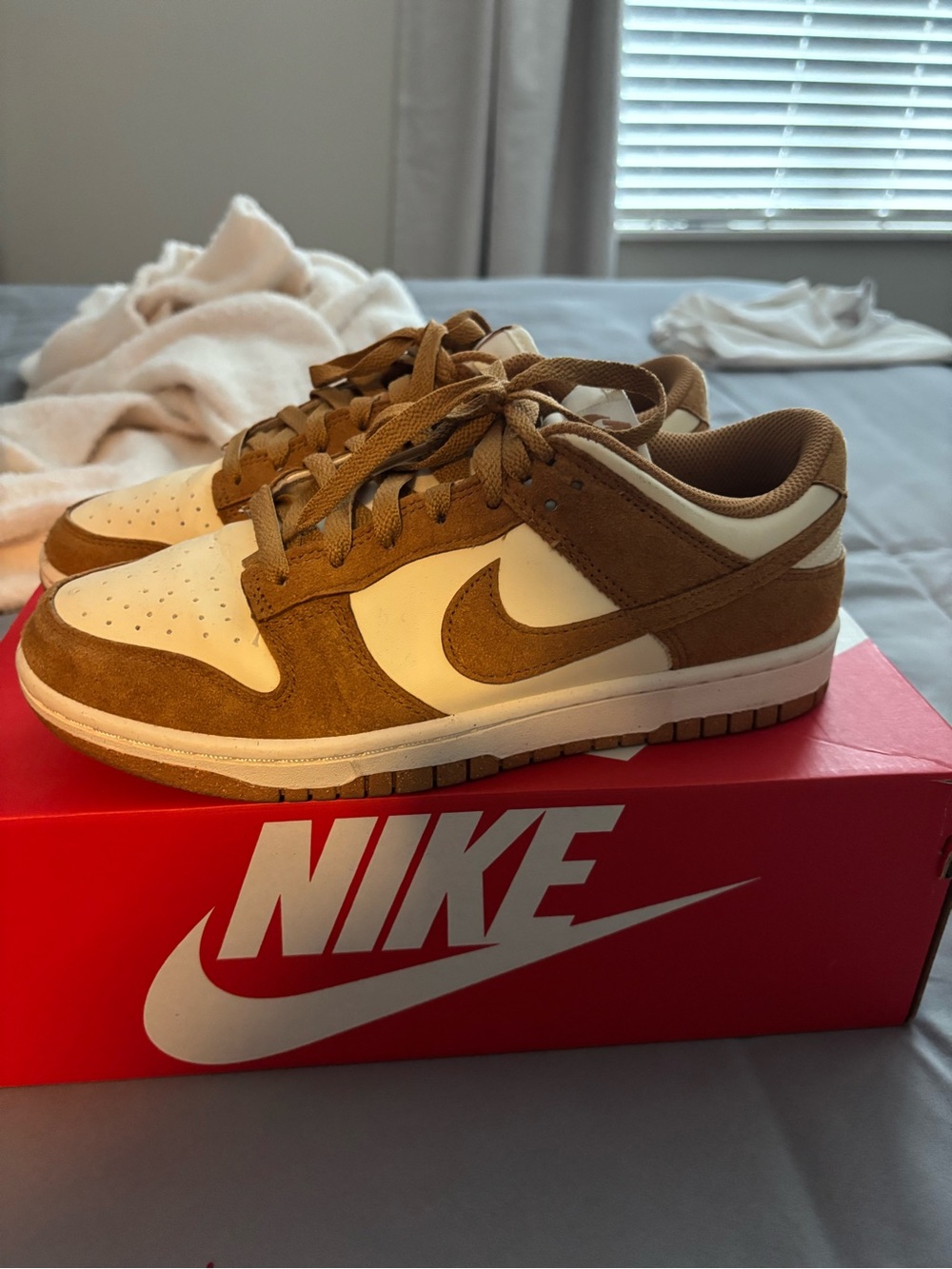 Low-Top Sneakers in Brown and Cream Suede